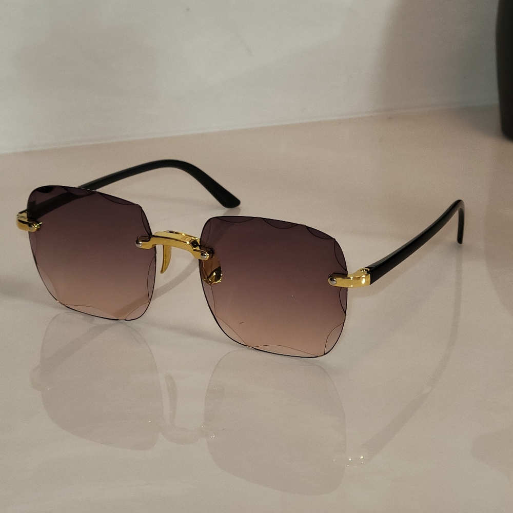 Frameless Cut Edge Sunglasses - image 3